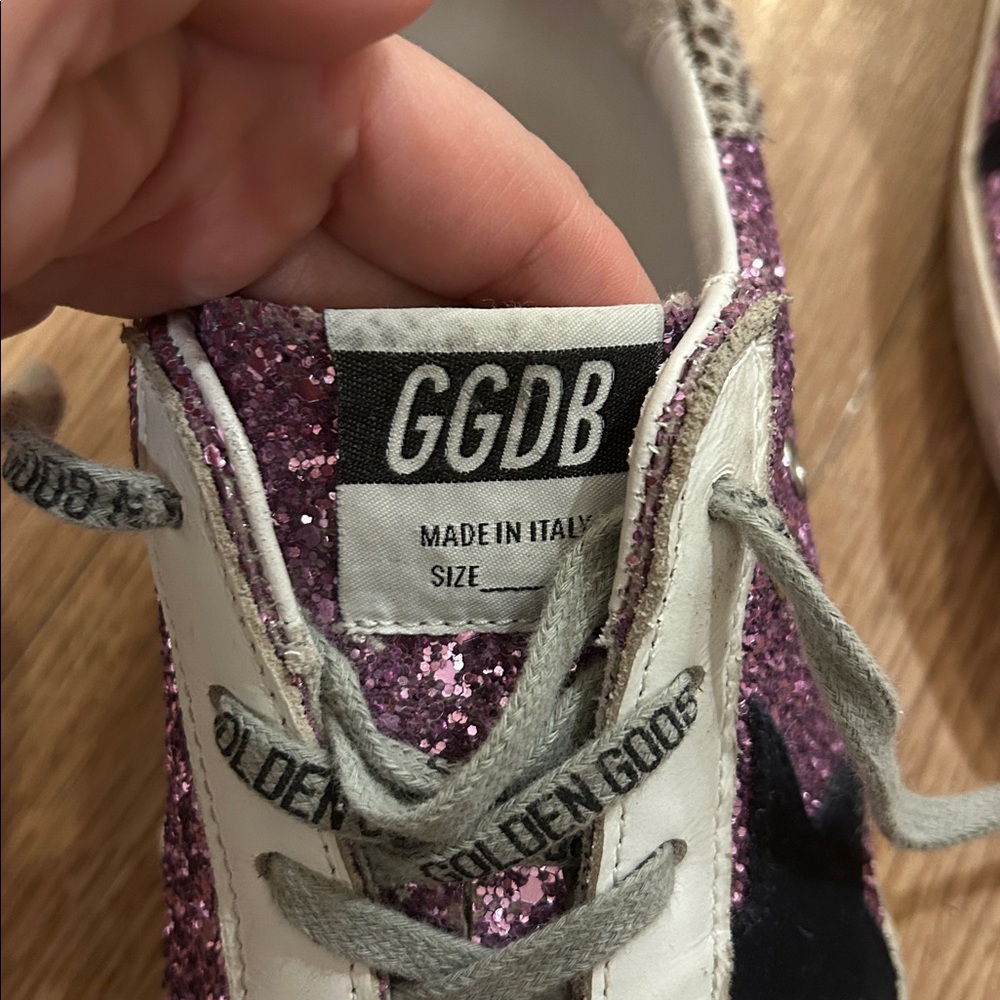 Golden Goose Purple Glitter Super Star Sneakers - Picture 8 of 9